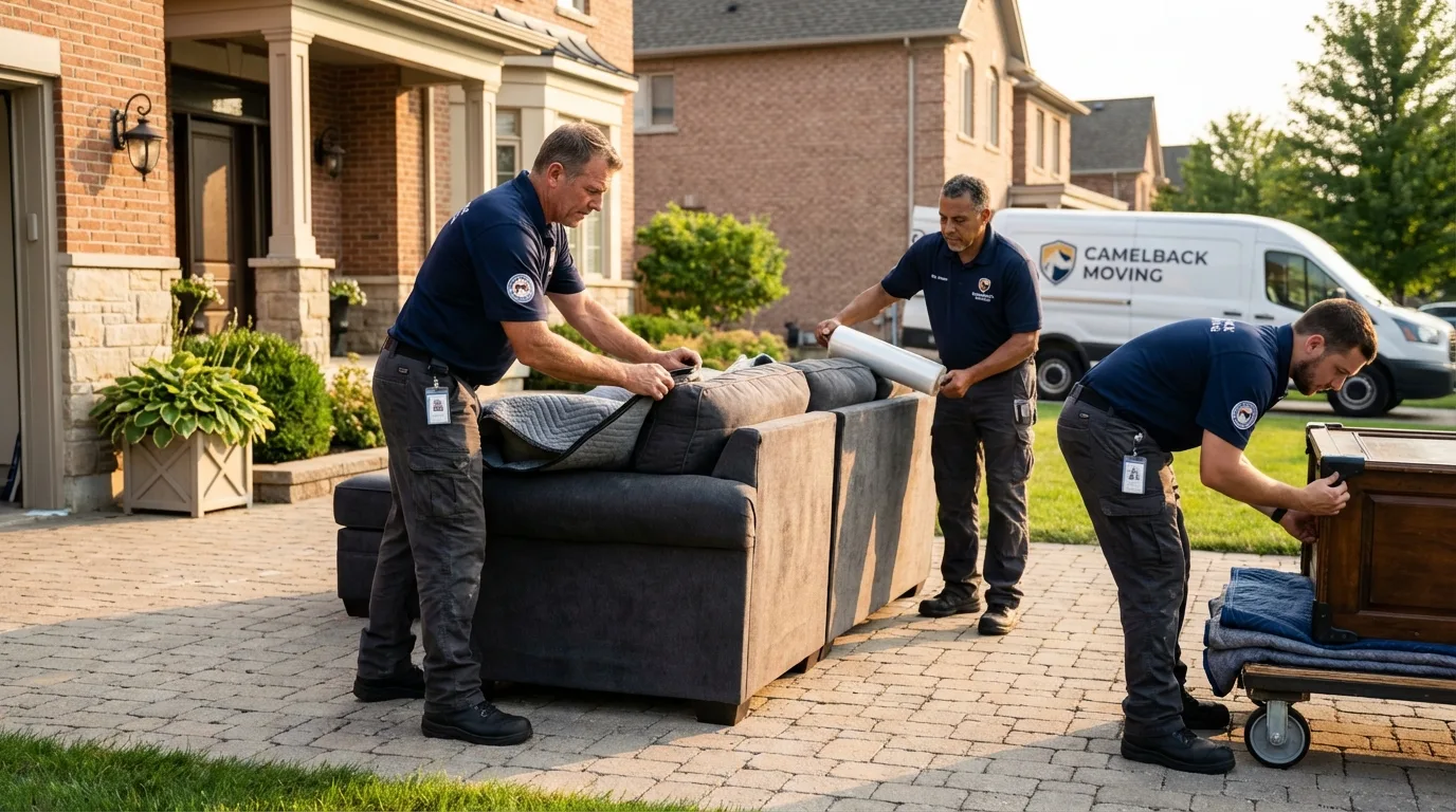 Large estate moving crew wrapping furniture in Marianna, AR